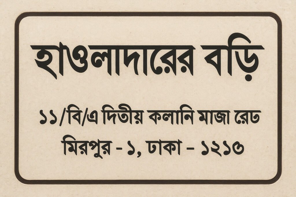 নেমপ্লেট বিভিন্ন বাড়ির নাম