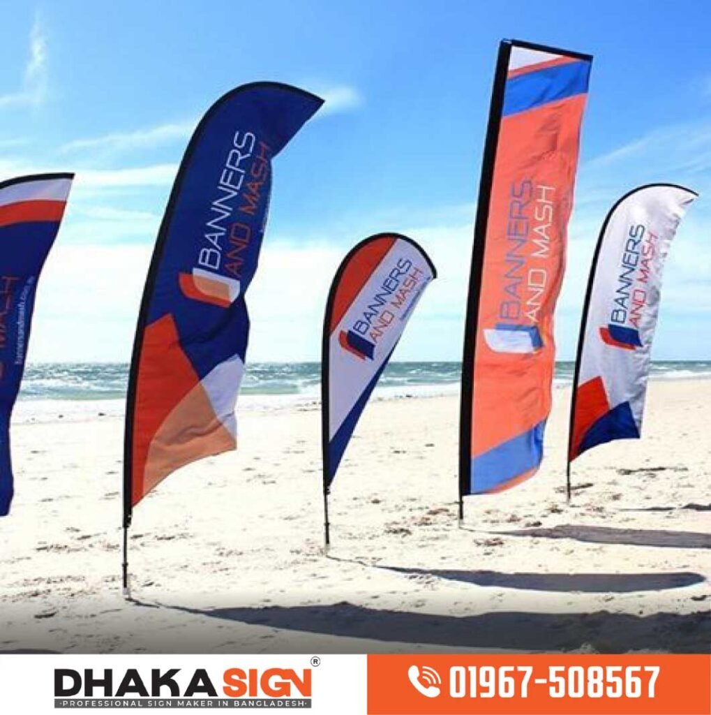 Beach Flag Mockup